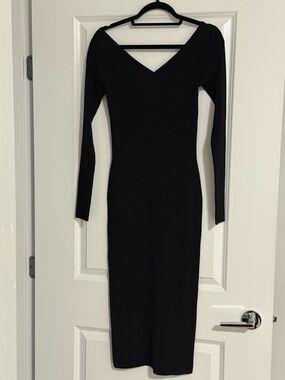 Trove Rib Knit V-Neck/Off The Shoulder Dress